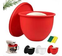 Cloudpower Inserto de silicona con tapa para batidora Kitchenaid para procesador de alimentos, inserto de cuenco de silicona con cepillo de esponja para mezclador vertical de 5 cuartos de galón, apto