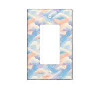 Clouds - Cubierta para interruptor de luz basculante individual, diseño de burbujas juguetonas arcoíris, primavera, azul, plástico, tamaño estándar, placa decorativa para el hogar, sala de estar