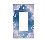 Clouds - Cubierta para interruptor de luz basculante individual, diseño de cielo angélico, remolino de verano, azul, plástico, tamaño estándar, placas de interruptor de pared para dormitorio, baño
