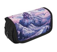 Clouds over The Castle - Estuche organizador de gran capacidad, bonito estuche para bolígrafos con 3 compartimentos, artículos de papelería de oficina, bolsas grandes con cierre, bolsa de tela para