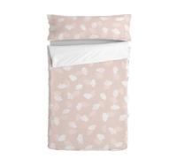 Clouds Pink Saco nórdico Rosa, 90x200 cm (Cama 90) Sin Relleno, 100% Algodón, Calidad de 150 Hilos