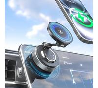 CloudValley 15W Cargador Inalámbrico Coche, para MagSafe, 360° Ajustable & Plegable, Gel Ventosa Mejorada - Apta para Superficies Rugosas, Tableros de Instrumentos de Coches, Parabrisas