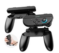 CloudValley 2-in-1 Grips Kit for Nintendo Switch 2 Joy-Cons [Holder + Wrist Strap] - Wear-Resistant Ergonomic Controller Holder, Enhanced Comfort Accessories, (1 Par, Negro)