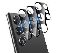 CloudValley [3 Paquetes Protector de Lente de Cámara Compatibile con Samsung Galaxy S22 Ultra 6.8'',[Cristal Templado & 9H Dureza] HD Vidrio Templado Protector Camara, Negro
