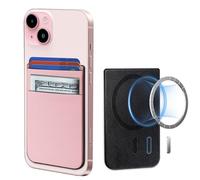 CloudValley Cartera Magnética para iPhone MagSafe, Cartera Elástica en Lycra Doble Bolsillo para Tarjetas de Crédito para iPhone 16 Pro MAX/ 15/14/13/12 Accesorios, Rosa