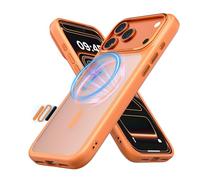 CloudValley Para iPhone 17 Pro MAX, Control de Cámara, Compatible con MagSafe, Protección de Grado Militar a Prueba de Golpes, Translúcida Mate, Naranja