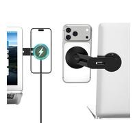 CloudValley Portátil Soporte Magnético para Teléfono, 15W Cargador inalámbrico rápido, Holder de Cámara de Continuidad Ajustable en 3D para iPhone, para Tesla, PC, Monitor de Gimnasio, Ferroso