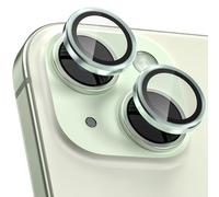 CloudValley Protector de Lente Cámara para iPhone 15 6,1 Pulgadas y iPhone 15 Plus 6,7 Pulgadas, Accesorios Cristal Templado 9H Dureza, HD Transparente Vidrio Metal Protector, Verde