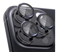 CloudValley Protector de Lente Cámara para iPhone 15 Pro y iPhone 15 Pro Max, 3 Unidades Accesorios Cristal Templado 9H Dureza, HD Transparente Vidrio Protector, Titanio negro