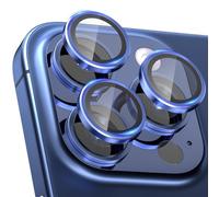 CloudValley Protector de Lente Cámara para iPhone 15 Pro y iPhone 15 Pro Max, 3 Unidades Accesorios Cristal Templado 9H Dureza, HD Transparente Vidrio Protector, Titane naturel