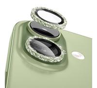 CloudValley Protector de Lente de CáMara Con Purpurina Completa Para iPhone 17/16/16 Plus, Protección total, 9H, Fácil de colocar, Diseño elegante, Todo el cuerpo brilla - verde