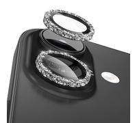 CloudValley Protector de Lente de CáMara Con Purpurina Completa Para iPhone 17/16/16 Plus, Protección total, 9H, Fácil de colocar, Diseño elegante, Todo el cuerpo brilla - negro