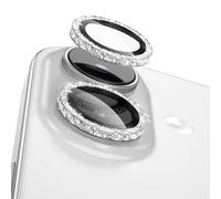 CloudValley Protector de Lente de CáMara Con Purpurina Completa Para iPhone 17/16/16 Plus, Protección total, 9H, Fácil de colocar, Diseño elegante, Todo el cuerpo brilla - plateado