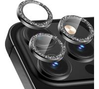 CloudValley Protector de Lente de Cámara para iPhone 13 Pro y iPhone 13 Pro Max, Protectores Individuales, Cristal Templado 9H Dureza, HD Vidrio Protector Camara, Negro Brillante