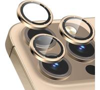 CloudValley Protector de Lente de Cámara para iPhone 13 Pro y iPhone 13 Pro Max, Protectores Individuales, Cristal Templado 9H Dureza, HD Vidrio Protector Camara, Oro