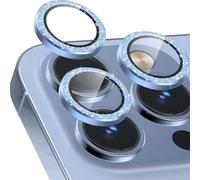 CloudValley Protector de Lente de Cámara para iPhone 13 Pro y iPhone 13 Pro Max, Protectores Individuales, Cristal Templado 9H Dureza, HD Vidrio Protector Camara, Azul Alpino Brillante