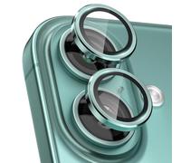 CloudValley Protector Lente Cámara para iPhone 16 y iPhone 16 Plus, [Instalación en 1 Segundo] Accesorios Cristal Templado 9H Dureza, HD Transparente Vidrio Metal Protector,Teal