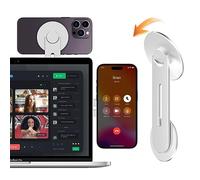 CloudValley Soporte Magnético de Teléfono para Portátil, Lateral Ajustable para Monitor de Teléfono para MagSafe & iOS 16 / macOS 13 Beta Users, Expansión de Ordenador Plegable y Portátil, Plata