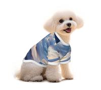 CloudWaveReflection - Camiseta de algodón transpirable para perros pequeños, camiseta sin mangas suave para cachorros, ropa ligera para mascotas, talla M