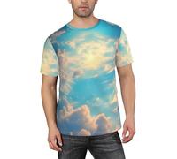Cloudy Sky - Camiseta de manga corta para hombre, absorbe la humedad, tallas S-3XL, Negro, XX-Large