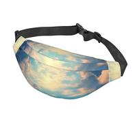 Cloudy Sky - Riñonera cruzada multifuncional grande para hombres y mujeres, deportes al aire libre, viajes, a la moda y portátil, color negro, talla única