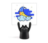 Cloudy Twinkle Evening Animation Memo Holder Cartoon Black Cat Stand Decoración