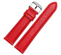 Clouism Banda de reloj de cuero genuina para Watch TicWatch 2 Relojes Correas de 20 mm Pins de liberación rápida(Red,20mm)
