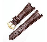 Clouism Banda de reloj de cuero genuino para Patek Philippe 5711 5712g Nautilus Watchs Men y mujeres Notch especial de 25 mm*12 mm Coraja de reloj(Brown-gold)