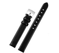 Clouism Correa de cuero genuina para Swarovski 5158517/5158544/5158972 Watchaccesorsories Fashion Pulsera de 12 mm Watch Watch Store(Black silver)