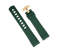 Clouism Correa de goma para reloj FKM Fluoro, extremo curvado de 20mm, para correa Omega, nueva pulsera de reloj de buceo Seamaster 300, hebilla de Pin(Green 2)