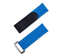 Clouism Correa de reloj colorida de tela de nailon y cuero de 20mm para correa de reloj DAYTONA SUBMARINER GMT Yacht-Master DateJust(Blue Sil Buckle)