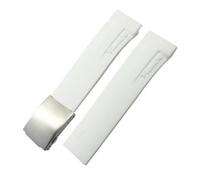 Clouism Correa de reloj de caucho Natural apta para Tissot T048.417/T048.427 T-RACE T048 correa de reloj de silicona deportiva suave hebilla plegable(White silver,20mm)