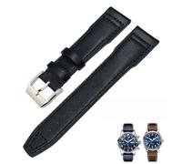 Clouism Correa de reloj de piel auténtica de 20 mm, 21 mm, 22 mm, apta para reloj de piloto IWC IW3777 PORTOFINO Mark 18, negro, azul, marrón, pulseras para hombre, 22mm, Acetato, Sin piedra preciosa