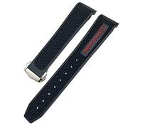 Clouism Correa de reloj de silicona de 18mm, 19mm, 20mm, 21mm y 22mm, correas de reloj para hombres y mujeres para Omega Sxwatch 007 para Seamaster 300 AT150, correa de reloj de silicona(Red pointed,1