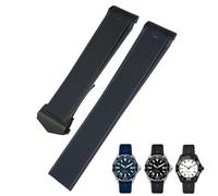 Clouism Correa de reloj de silicona de goma de 20mm 22mm, para Tag Heuer F1 CARRERA AQUARACER 300 WAY201A WAY211C, accesorios de correas de reloj(Black Black Buckle,22mm)