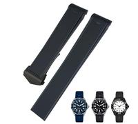 Clouism Correa de reloj de silicona y caucho de 20mm y 22mm, para Tag Heuer CARRERA AQUARACER 300 WAY201A WAY211C, accesorios para relojes(Black Black Buckle,20mm)