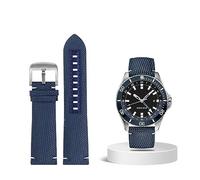 Clouism Correa de reloj impermeable de nailon de 22mm para Mido M026.629/430 Ocean Star M042.430, pulsera de repuesto, accesorios para hombre(Blue silver buckle)