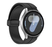 Clouism Correa de silicona original para Samsung Galaxy Watch 6 Cassic 43 mm 47 mm 5pro 45 mm reloj Fe 4 5 6 7 40 44 mm Pulsera de hebilla magnética Banda de vigilancia(Black-B-B,Watch 7 FE)