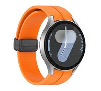 Clouism Correa de silicona original para Samsung Galaxy Watch 6 Cassic 43 mm 47 mm 5pro 45 mm reloj Fe 4 5 6 7 40 44 mm Pulsera de hebilla magnética Banda de vigilancia(Orange-B,Watch 7 40 44)