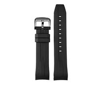 Clouism Correa deportiva de goma para Tissot Sea Star T120 Banda de silicona de buceo curvada de buceo T120417A Banda de reloj de reemplazo de los hombres(Black black)