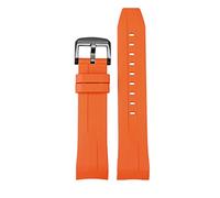 Clouism Correa deportiva de goma para Tissot Sea Star T120 Banda de silicona de buceo curvada de buceo T120417A Banda de reloj de reemplazo de los hombres(Orange black)