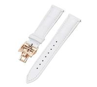 Clouism Correas de reloj de cuero de vaca de doble cara de 19/20/22mm para Vacheron VC, correa de reloj Constantin para hombres y mujeres, pulseras de cuero de vaca(White Rose gold clas,20mm)