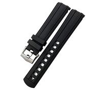 Clouism Nublado Para Omega Seamaster 007 Rose Gold Hedble Soft Water Wating Silicone Watch Strap 19 mm 20 mm 21 mm Banda de reloj de goma fluoroso(Black Silver,20mm)