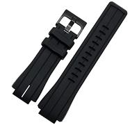 Clouism Nublado Para Timex WatchT2N720 T2N721 TW2T76300 banda de reloj de goma 24 * 16 mm Correa deportiva de silicona impermeable con tornillos(Black white black)