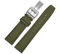 Clouism Para IWC Pilot Spitfire Timezone TopGun correa verde negro cinturones correas de reloj de pulsera 20mm 21mm 22mm tela de lona de nailon correa de reloj(Green silver,21mm)