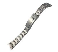 Clouism Para Rolex Black Green Water Ghost yate SUBMARINER DAYTONA SUP GMT reloj banda de acero diver pulsera de acero inoxidable sólido 20mm(Matte silver)