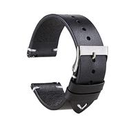 Clouism Para Rox Classic Watchband Vintage Oil Wax Watch Band 20 mm 22 mm de liberación rápida Correa de cuero genuino(Black,22mm)