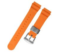 Clouism Para Seiko 5 No. Solar Watchband Men Silicone Rubber Strap 22 mm Sports Diving Canaded SNE537 SRPA83J1 Correa para la muñeca(Orange silver buckle)