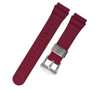 Clouism Para Seiko 5 No. Solar Watchband Men Silicone Rubber Strap 22 mm Sports Diving Canaded SNE537 SRPA83J1 Correa para la muñeca(Red silver buckle)
