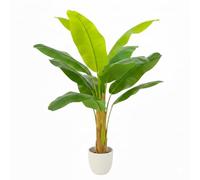 Clove, Planta Artificial Grande, Platanera 120 cm con Tronco Real y Natural - Decorativas, Árbol, Decoración para Interior, Oficina, Hogar, Hoteles y Eventos - Hojas Moldenables, Planta Realista